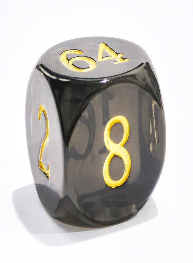 BESCON Big Translucent Backgammon Doubling Cube Dice 30MM, Large Backgammon Doubling Number Dice 1 3/16", Translucent Smoke - Image 1