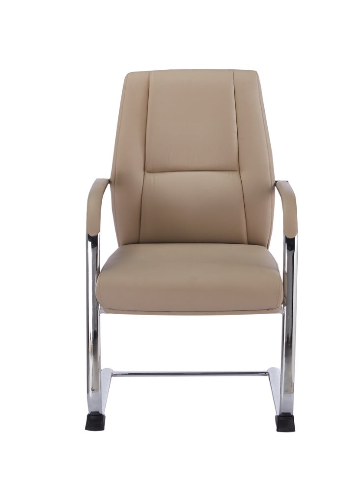 Office Chair, Modern Leather Conference Room Working Chairs, High Back Executive Computer Chair, Adjustable Comfortable Gaming Chair with Swivel and Arms, Beige - Image 2