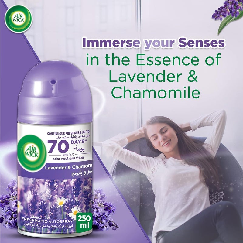 Air Wick Air Freshener Freshmatic Auto Spray Lavender & Chamomile Gadget and 1 Refill, 250 ml - Image 3