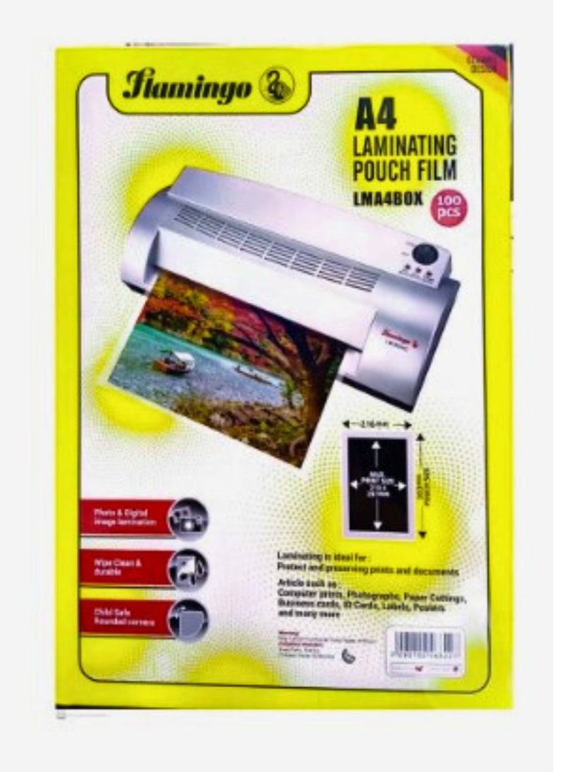 Flamingo 100-Piece Laminating Pouch Film Set Clear - Image 1