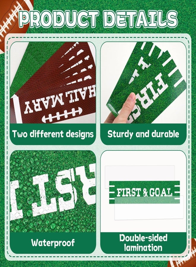 OBUSATT 12 Pcs Football Street Signs Cutouts Set Game Day Sign Cut Outs Green and Brown Street Signs Set Football Theme Decorations Sport Party Supplies for Birthday Classroom Home Wall 11.81"x2.76" - Image 3