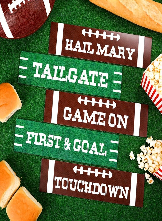 OBUSATT 12 Pcs Football Street Signs Cutouts Set Game Day Sign Cut Outs Green and Brown Street Signs Set Football Theme Decorations Sport Party Supplies for Birthday Classroom Home Wall 11.81"x2.76" - Image 4