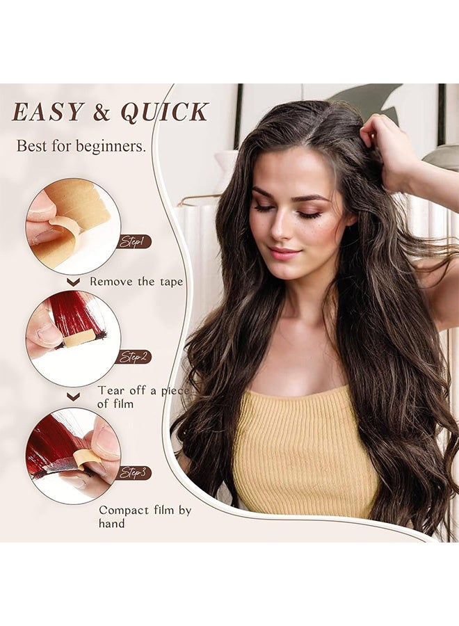 120 Pcs 10 Sheets Double Sided Hair Extension Tape Strong Adhesive Replacement Tabs for Human Hair Extensions Wigs Tape in Hairpieces Salon Grade Beauty Tool for Daily Wear Party Styling Costume Quick Hair Makeovers,Khaki - Image 4