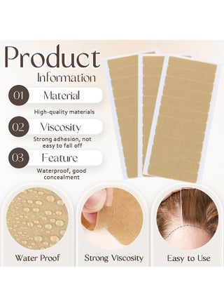 120 Pcs 10 Sheets Double Sided Hair Extension Tape Strong Adhesive Replacement Tabs for Human Hair Extensions Wigs Tape in Hairpieces Salon Grade Beauty Tool for Daily Wear Party Styling Costume Quick Hair Makeovers,Khaki - view 3