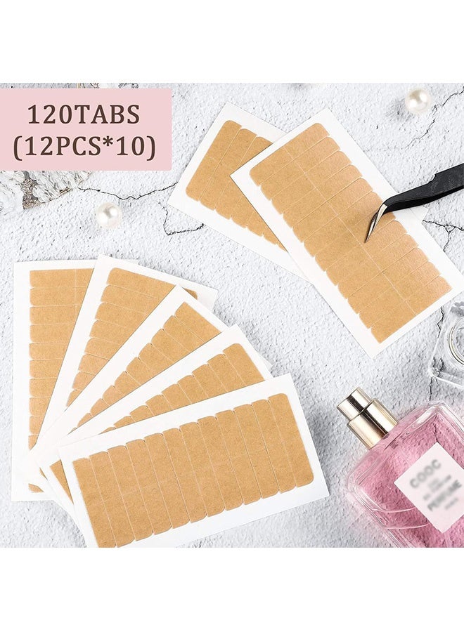 120 Pcs 10 Sheets Double Sided Hair Extension Tape Strong Adhesive Replacement Tabs for Human Hair Extensions Wigs Tape in Hairpieces Salon Grade Beauty Tool for Daily Wear Party Styling Costume Quick Hair Makeovers,Khaki - Image 2