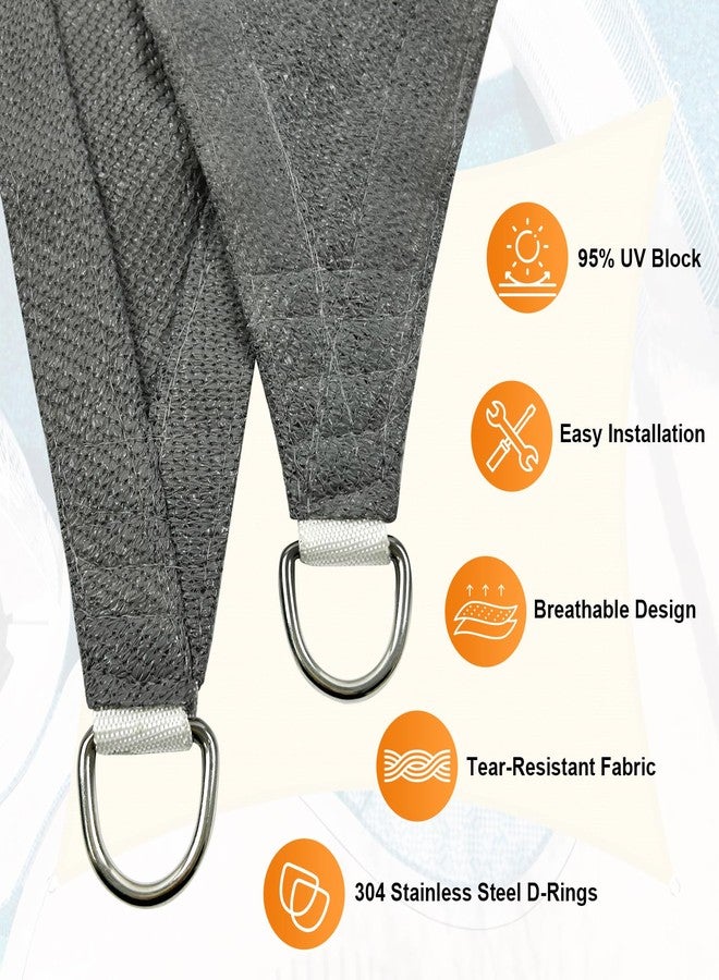 Artpuch Sun Shade Sail, 12'X12'X12' Light Grey Triangle Curved Edged Commercial Grade 185GSM Permeable Outdoor Shade Cloth for Deck, Backyard, Patio (Custom Sizes Made) - Image 3