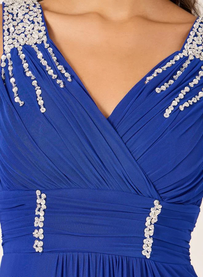 Styli Embellished Chiffon Dress