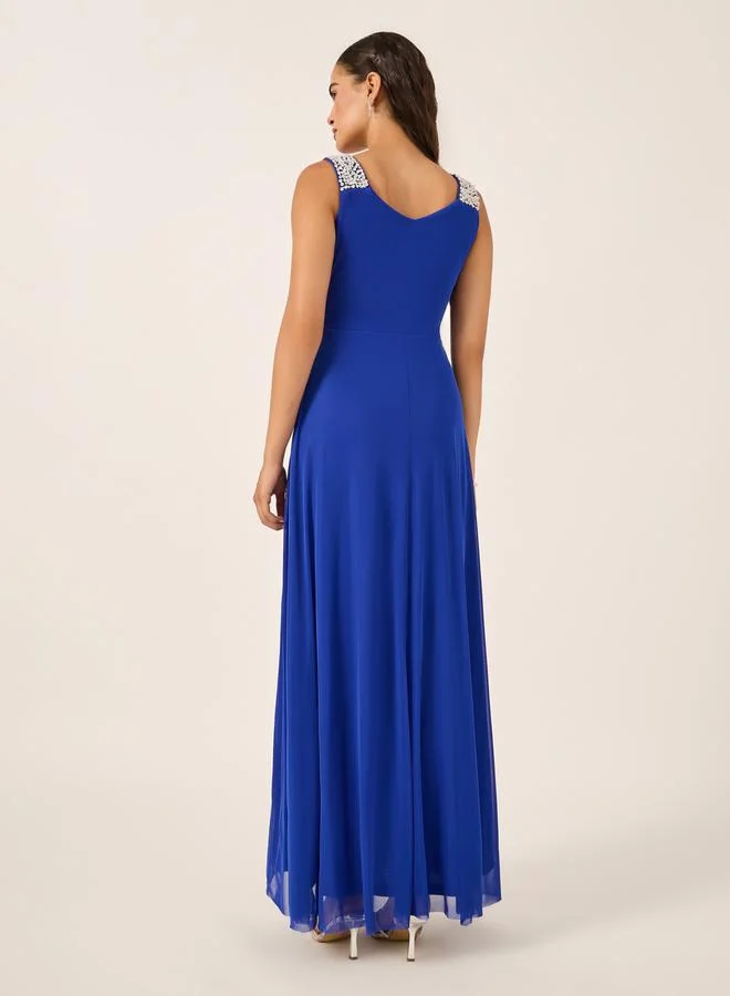 Styli Embellished Chiffon Dress