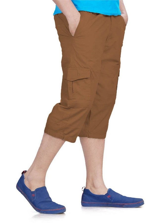 0-Degree 0-DEGREE Men's Regular Fit Three Quarter Shorts Mehendi 30 Inch Waist - Image 3