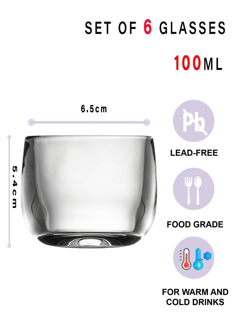 6-Piece Transparent 100Ml Tasting Cups – Clear Glass Drinking Glasses For Coffee，Water, Juice & Daily Use - Image 2