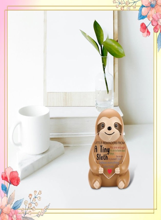 FOUGSTA Positive Desk Decor Gifts for Teens, Daughter, Cute Sloth Gifts for Teens, Daughter, Friends, Coworkers, Inspirational Office Presents for Coworkers, 3.14inch*2.36inch, XXS3 - Image 3