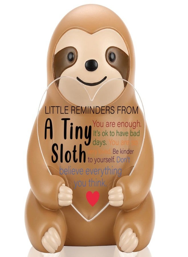 FOUGSTA Positive Desk Decor Gifts for Teens, Daughter, Cute Sloth Gifts for Teens, Daughter, Friends, Coworkers, Inspirational Office Presents for Coworkers, 3.14inch*2.36inch, XXS3 - Image 1