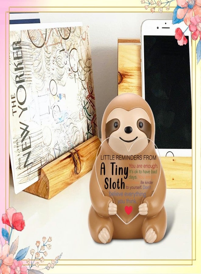 FOUGSTA Positive Desk Decor Gifts for Teens, Daughter, Cute Sloth Gifts for Teens, Daughter, Friends, Coworkers, Inspirational Office Presents for Coworkers, 3.14inch*2.36inch, XXS3 - Image 4