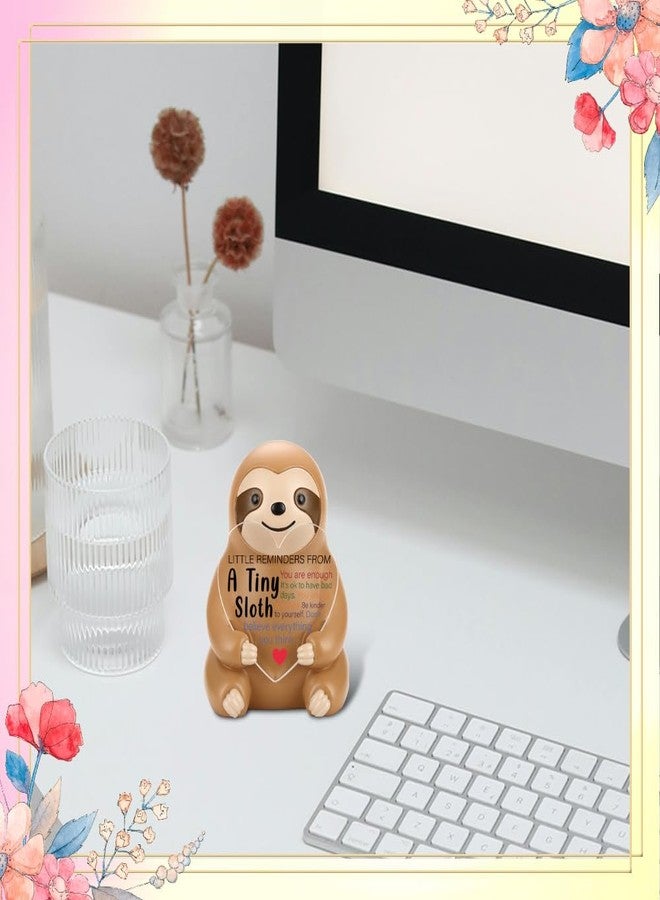 FOUGSTA Positive Desk Decor Gifts for Teens, Daughter, Cute Sloth Gifts for Teens, Daughter, Friends, Coworkers, Inspirational Office Presents for Coworkers, 3.14inch*2.36inch, XXS3 - Image 2