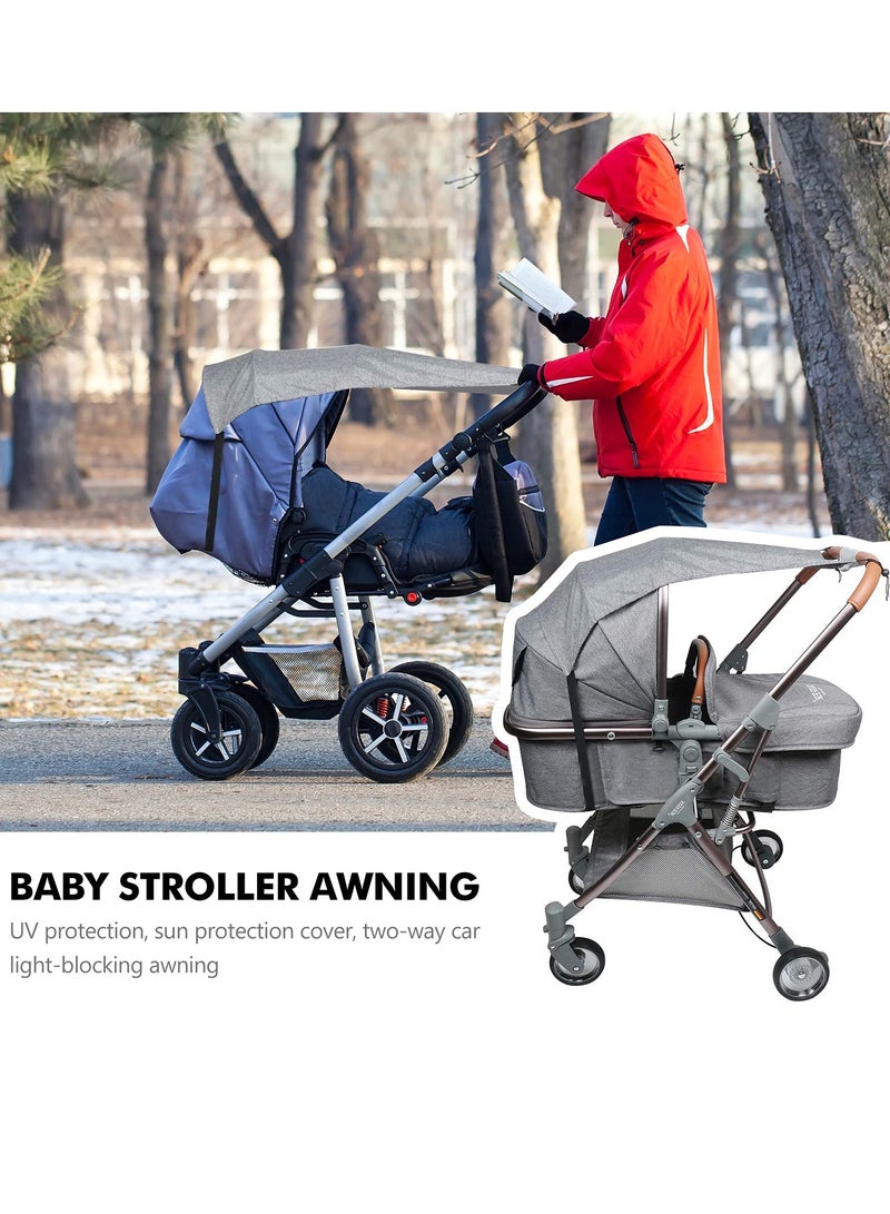 Excefore أشرعة ظل متميزة عالمية للمظلات - رمادي | غطاء حماية من الأشعة فوق البنفسجية 50+ لعربة الدفع، وعربة الأطفال، وعربة المشي، وحاملة الأطفال | ظل شمس لأقصى راحة للرضيع - Image 5
