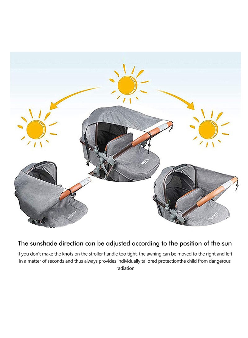 Excefore أشرعة ظل متميزة عالمية للمظلات - رمادي | غطاء حماية من الأشعة فوق البنفسجية 50+ لعربة الدفع، وعربة الأطفال، وعربة المشي، وحاملة الأطفال | ظل شمس لأقصى راحة للرضيع - Image 2