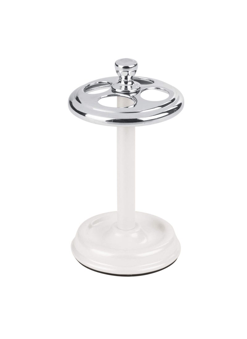 InterDesign iDesign Metal Toothbrush Holder - Bathroom Cup for Bathroom Organization, The York Collection - 3.25" x 3.25" x 5.75", Chrome and Pearl White  - Image 5