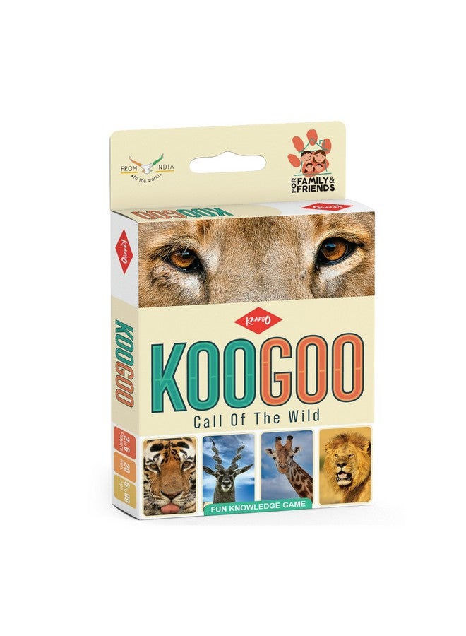 كادو لعبة بطاقات تعليمية من Koogoo - تعرف على سلسلة غذاء الحيوانات البرية الهندية والأفريقية - لعبة هدايا للأطفال من سن 6 سنوات فما فوق والمراهقين والبالغين والعائلات - صنع في الهند - لعبة ممتعة للسفر والحفلات (2-6 لاعبين) - Image 1