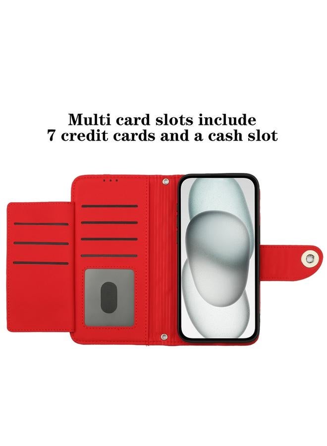 اس-توب جراب لهاتف Redmi Note 13 5G Global، جراب هاتف جلدي قلاب بملمس معيني مع حبل - Image 4