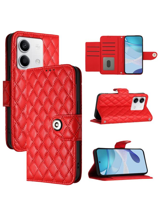 اس-توب جراب لهاتف Redmi Note 13 5G Global، جراب هاتف جلدي قلاب بملمس معيني مع حبل - Image 1