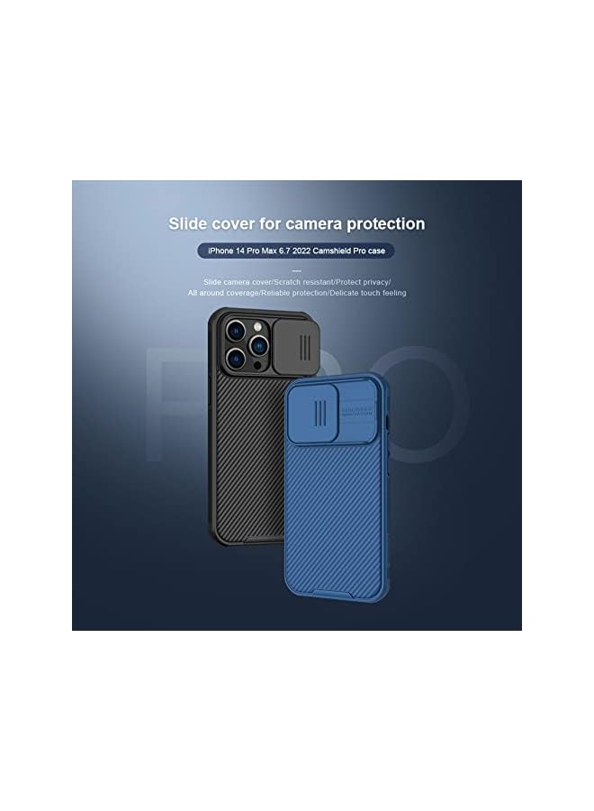 PROMASS iPhone 14 pro Max Case Camera Cover,Nillkin camshield pro case with carmera Protection Slide Lens Protective shockfroof Cover for iPhone 14 pro Max Phone case (Blue)  - Image 2