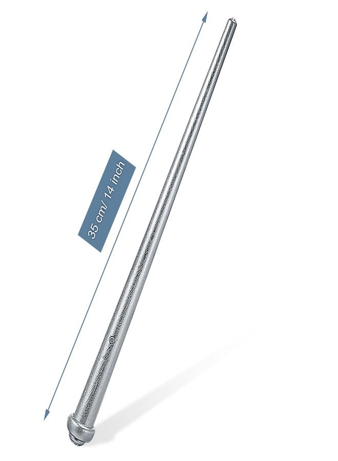 جيجوي عصا سحرية مضيئة من Gejoy مكونة من قطعتين، عصا ساحر أميرة جنية، لعبة تنكرية بإضاءة عيد الميلاد للأطفال (فضية) - Image 3