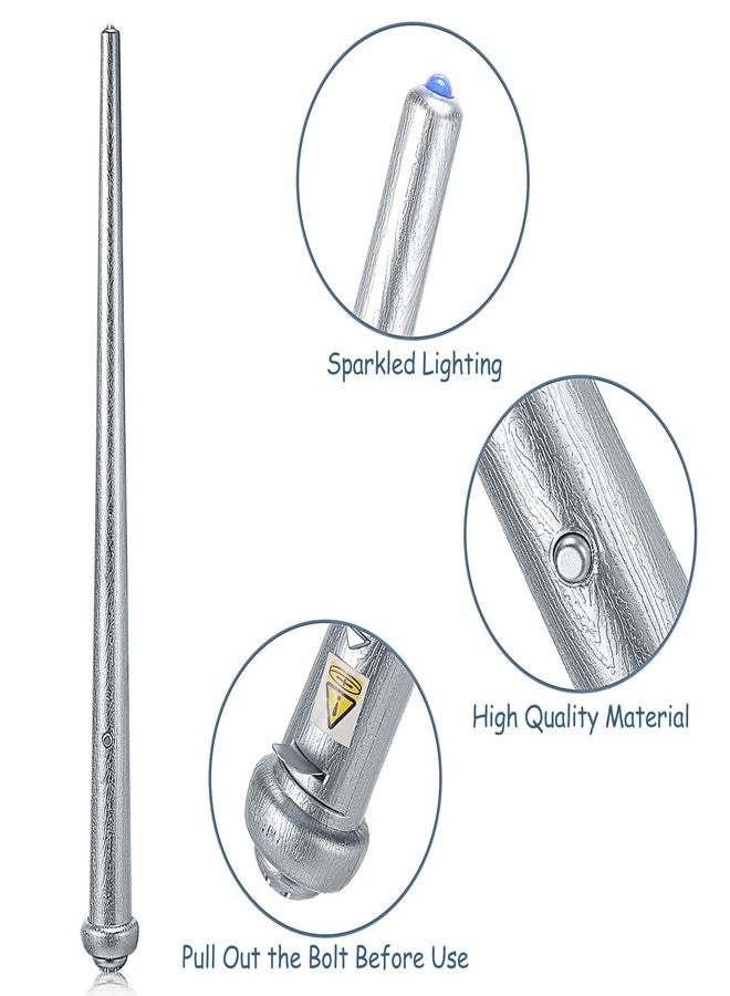 جيجوي عصا سحرية مضيئة من Gejoy مكونة من قطعتين، عصا ساحر أميرة جنية، لعبة تنكرية بإضاءة عيد الميلاد للأطفال (فضية) - Image 2