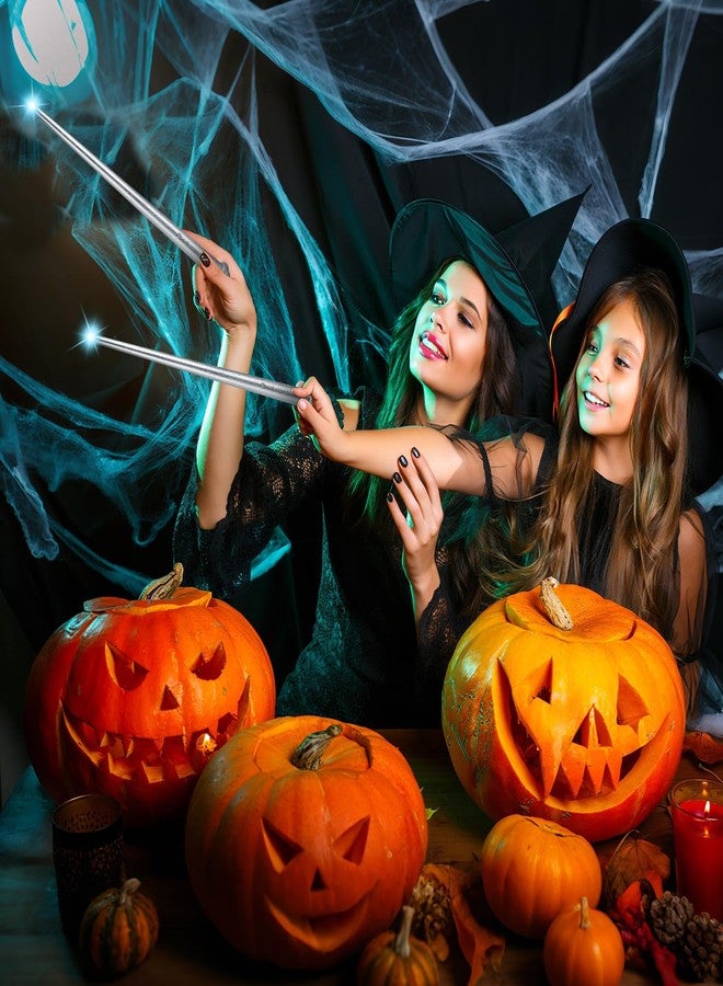 جيجوي عصا سحرية مضيئة من Gejoy مكونة من قطعتين، عصا ساحر أميرة جنية، لعبة تنكرية بإضاءة عيد الميلاد للأطفال (فضية) - Image 4