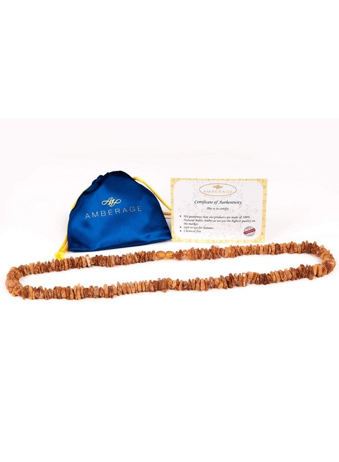 AMBERAGE Natural Baltic Amber Necklace for Women - Hand Made from Raw/Certified Baltic Amber Beads(2 sizes) (21.7) - Image 1