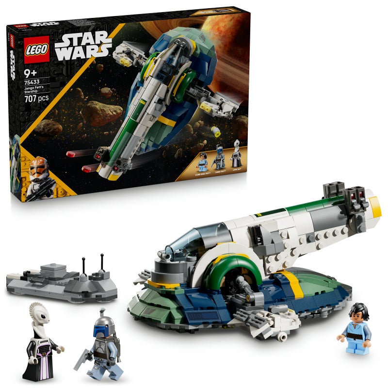LEGO Star Wars: Attack of the Clones Jango Fett’s Starship 75433 Building Toy Set (707 Pieces)