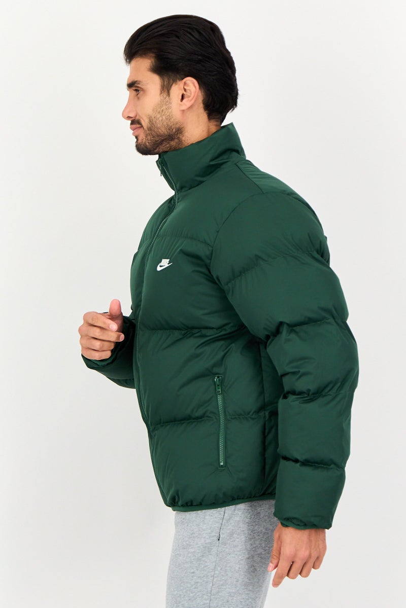 Nike جاكيت بافر خارجي فضفاض للرجال، أخضر - Image 3