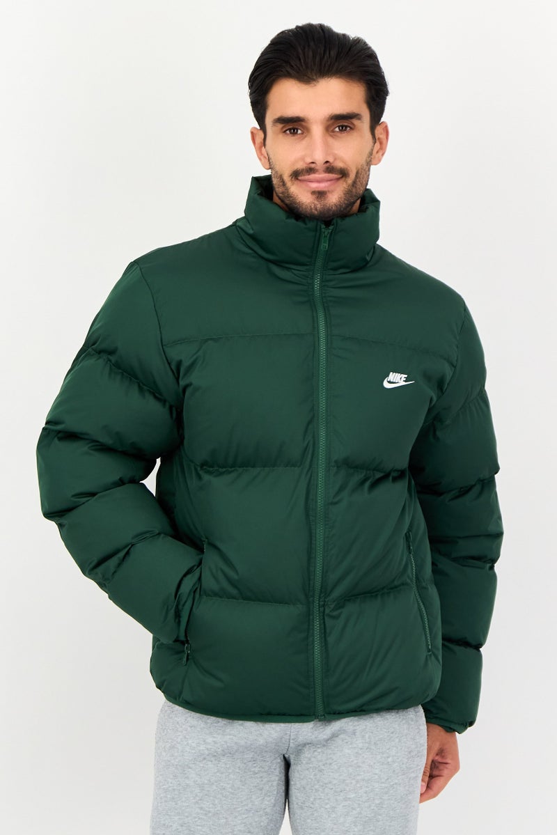 Nike جاكيت بافر خارجي فضفاض للرجال، أخضر - Image 1