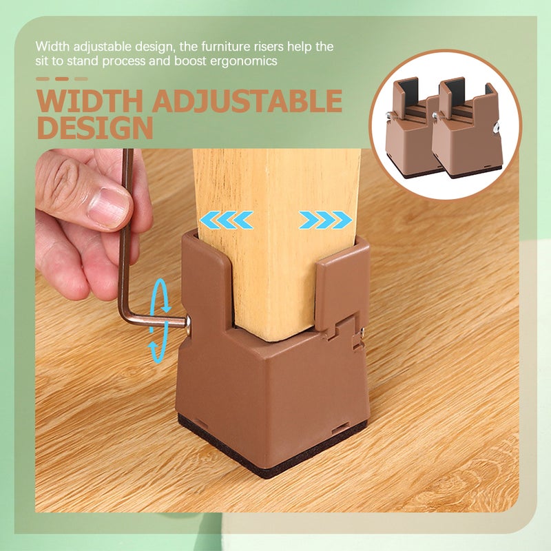 Bed Lifters, Adjustable Height Risers for Furniture Stability and Protection - Image 3