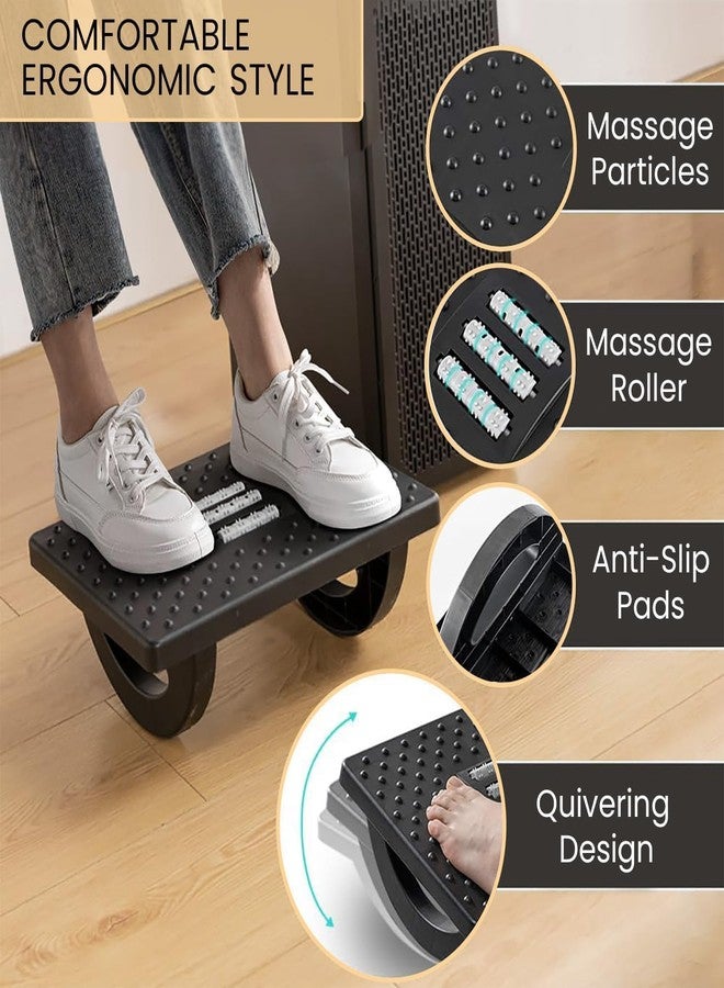 AMIRATE Foot Rest for Office Chair with Acupressure Points and Roller | Ergonomic Footrest for Office Desk | Foot Rest Under Table | Foot Stool for Home, Office Table, and Sofa (Unbreakable, Non-Slip Legs) - Image 3