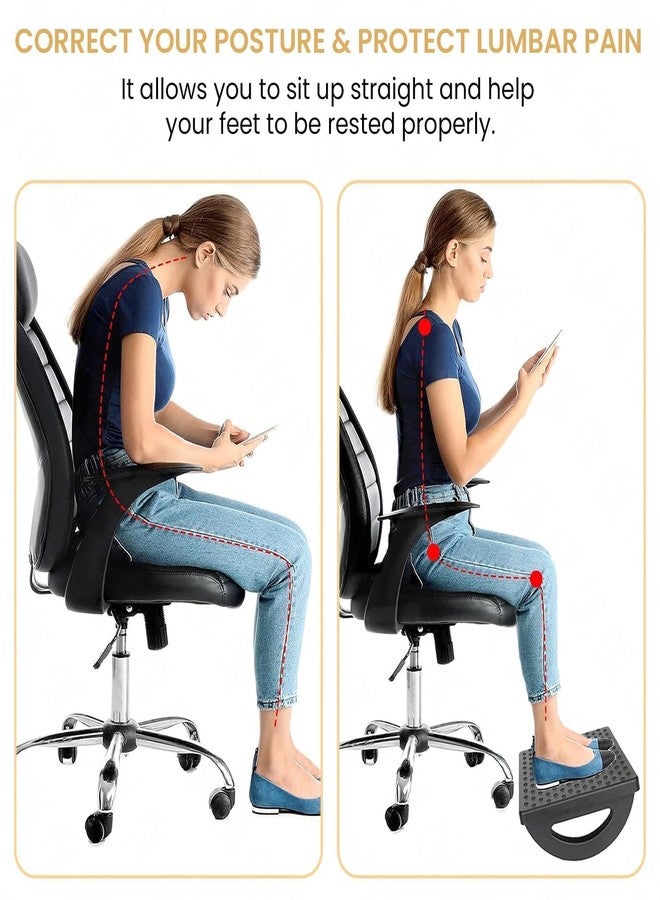 AMIRATE Foot Rest for Office Chair with Acupressure Points and Roller | Ergonomic Footrest for Office Desk | Foot Rest Under Table | Foot Stool for Home, Office Table, and Sofa (Unbreakable, Non-Slip Legs) - Image 4