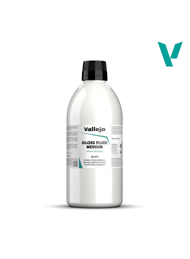 Fluid Gloss Medium 475 – 500ml Acrylic Additive for Gloss Finish & Paint Mixing