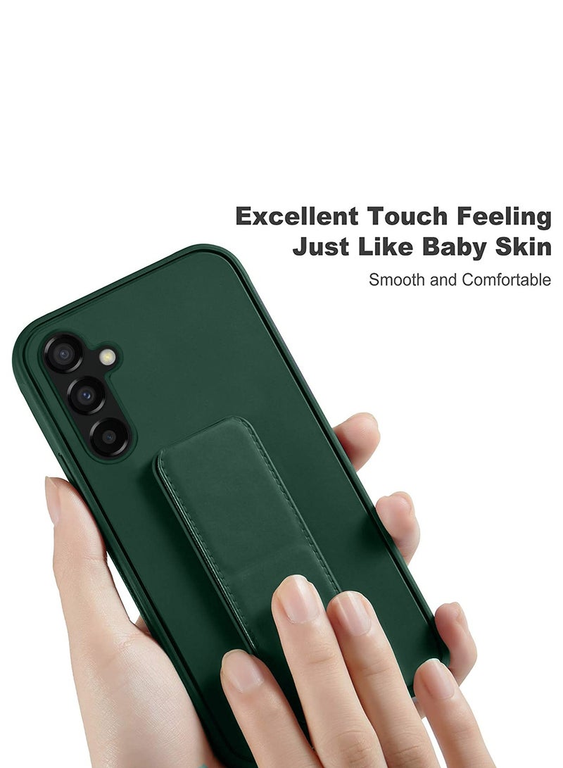 Wtech Hand Grip And Multi Stand Magnetic Car Mount Kickstand Finger Strap Case Cover For Samsung Galaxy S23 FE 5G 2023 Dark Green - Image 4