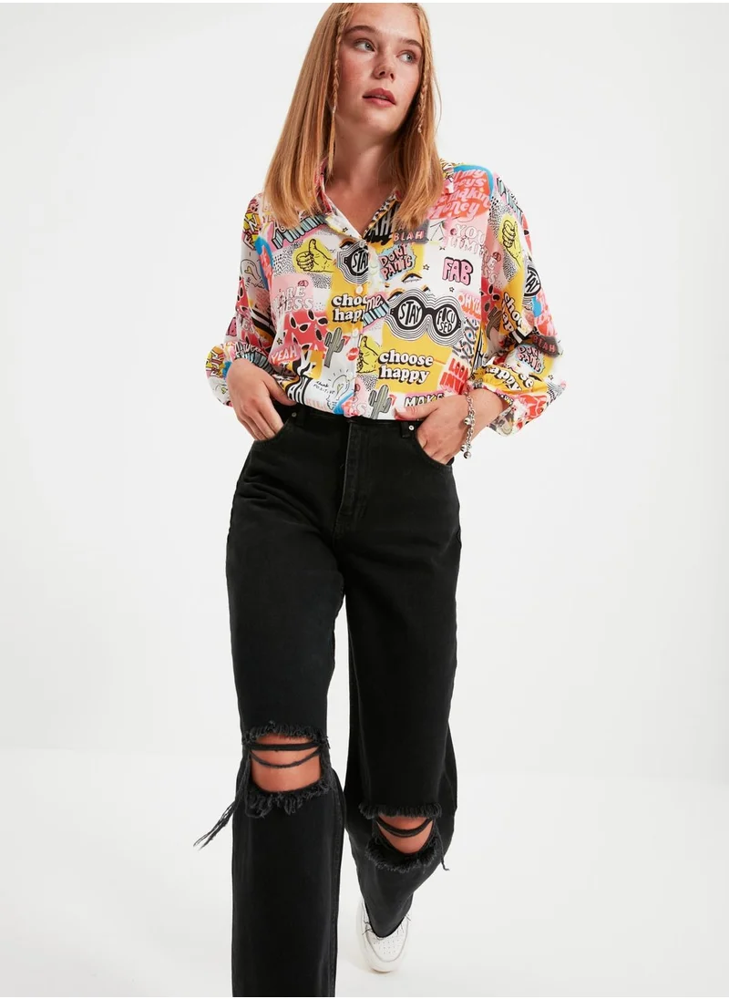 trendyol Floral Print Shirt