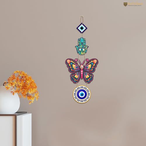 Artvibes Designer Butterfly Wooden Wall Hanging For Luck Properity For Home Decoration | Livingroom | Spiritual Decor Items | Wall Illustrations | Ethnic Wall Decor | Wall Art Print (WH_8508N) - Image 2