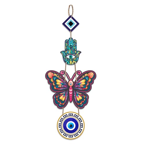 Artvibes Designer Butterfly Wooden Wall Hanging For Luck Properity For Home Decoration | Livingroom | Spiritual Decor Items | Wall Illustrations | Ethnic Wall Decor | Wall Art Print (WH_8508N) - Image 1