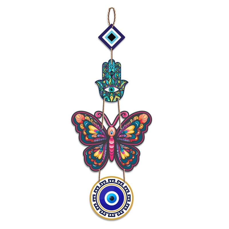 Artvibes Designer Butterfly Wooden Wall Hanging For Luck Properity For Home Decoration | Livingroom | Spiritual Decor Items | Wall Illustrations | Ethnic Wall Decor | Wall Art Print (WH_8508N) - Image 5