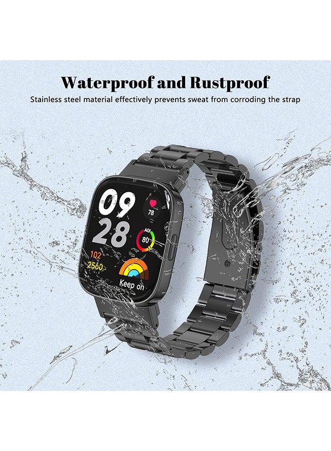 O Ozone Metal Watch Strap For Redmi Watch 3 Active/Redmi Watch 3 Lite Wristband Stainless Steel Strap Bracelet for Men Women- Rose Gold - Image 5