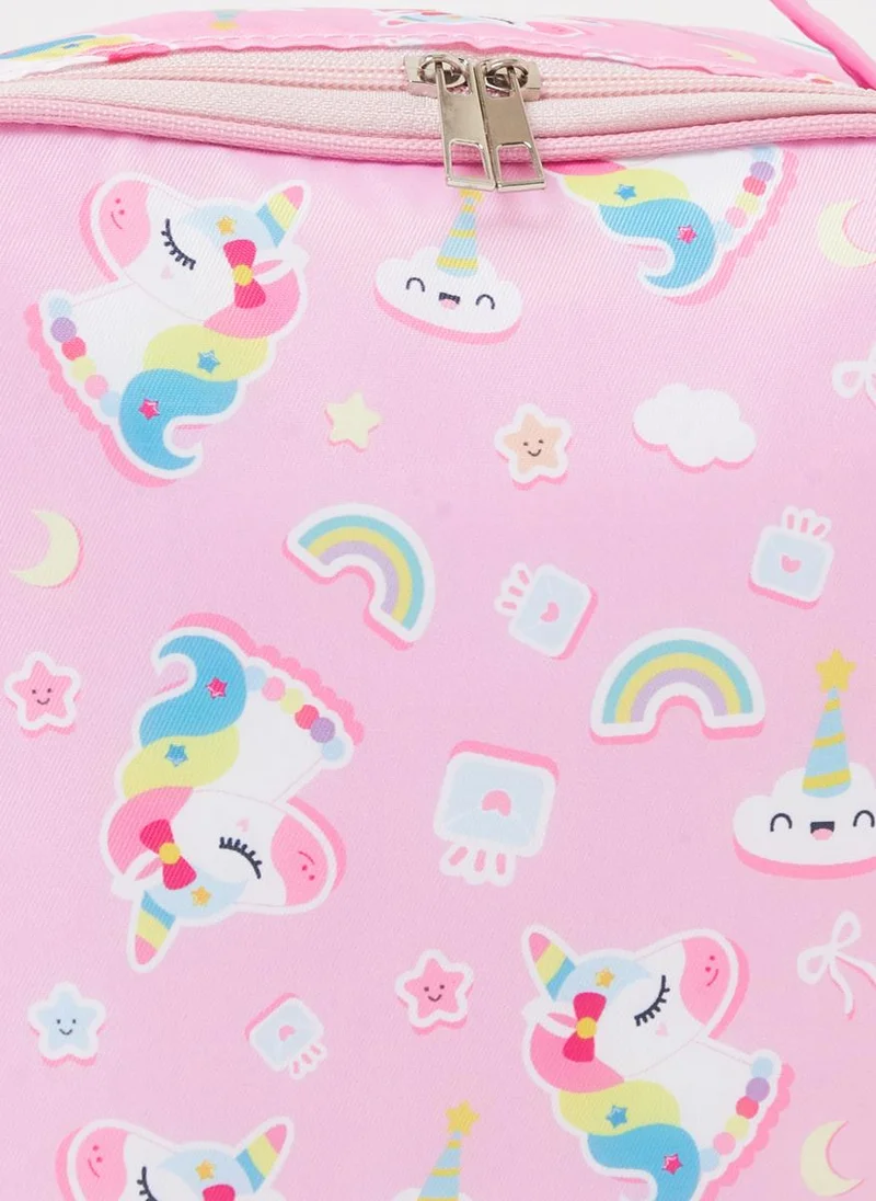 Styli Girls Pink Graphic Print Lunch Bag