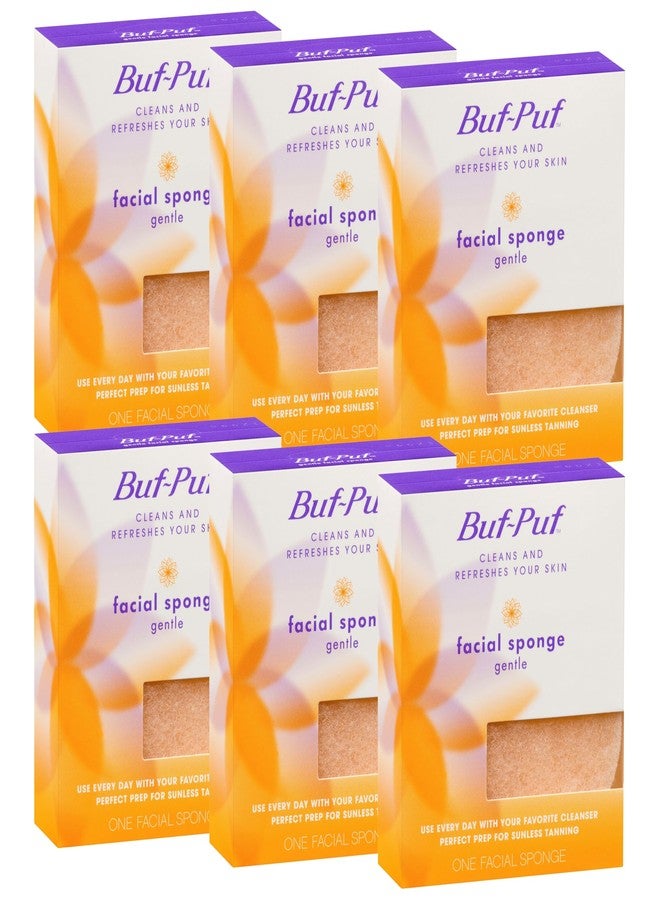 Buf-Puf Gentle Facial Sponge, Dermatologist Developed, Removes Deep Down Dirt & Makeup That Causes Breakouts and Blackheads, Reusable, Exfoliating, 6 Count - Image 1