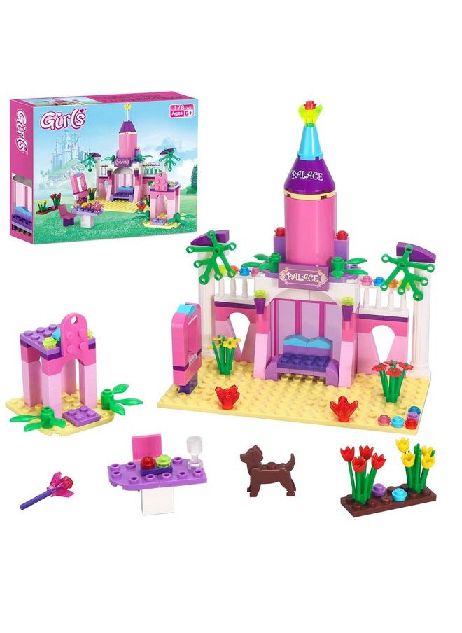 BRICK STORY BRICK STORY Girls Princess Palace Building Blocks Toys 178 Pieces Pink Fairy Castle Building Set Girls Friends Construction Toy Playset Great Small Gift for Kids Age 6 7 8 9 10 and up  - Image 1