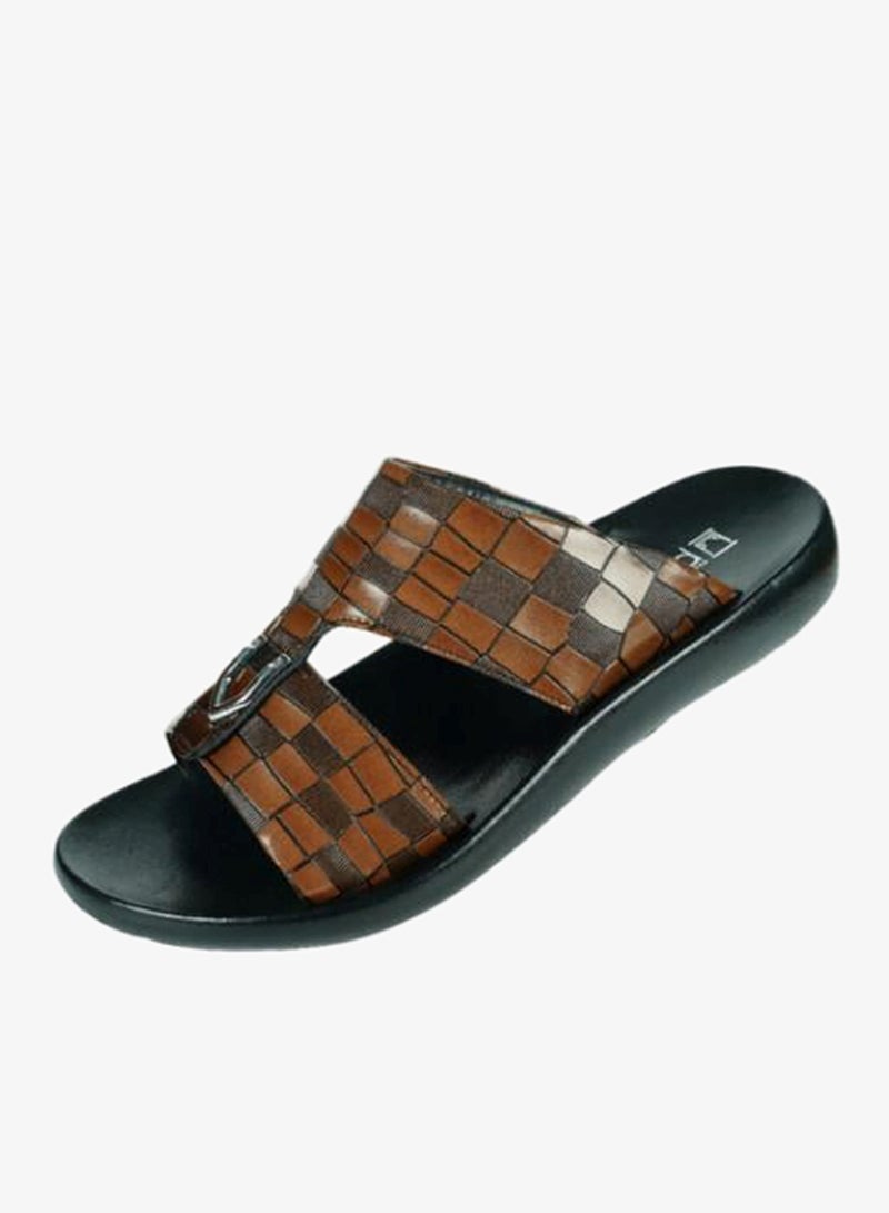 barjeel uno 008-3557 Barjeel Mens Arabic Sandals 63092 Brown - Image 1