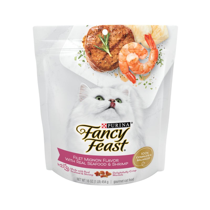 Fancy Feast Purina Filet Mignon Flavor with Real Seafood & Shrimp Dry Cat Food, 16 OZ (Pack of 3) - Image 2