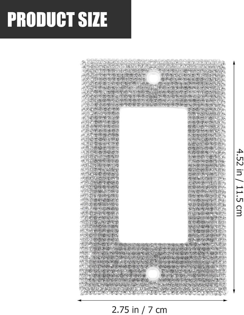 Rhinestone Light Switch Cover Mirror Outlet Cover Plate, Single Rocker Switch Wall Plate with Glitter Bling Decoration, Compatible with US Standard Electrical Sockets for Home - Image 2