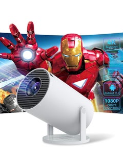 Rabos Mini Projector with Android Portable Projector 5G WiFi6 BT5.0 Smart Projector 4K 1080P Full HD Support Auto Horizontal 180°Rotatable Home/Outdoor Projector for Phone/TV Stick/Laptop  - Image 1