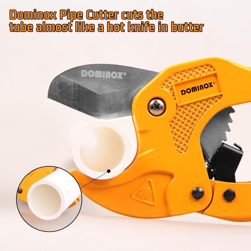DOMINOX 1-5/8 Inch O.D. Ratchet-type PVC Pipe Cutter, Apply to PEX, PVC and PPR plastic hoses and Plumbing Pipe, Suitable for Home Working and Plumber - Image 2